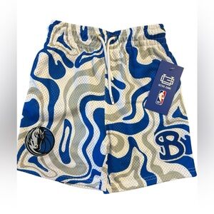 NBA BKTSQD Bucket Squad Tidal Youth Blue and Gray Basketball Shorts YXL
